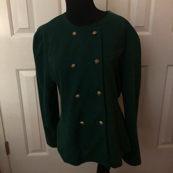 Vintage Sunshine Starshine forest green blazer / jacket with gold buttons - Picture 2 of 7